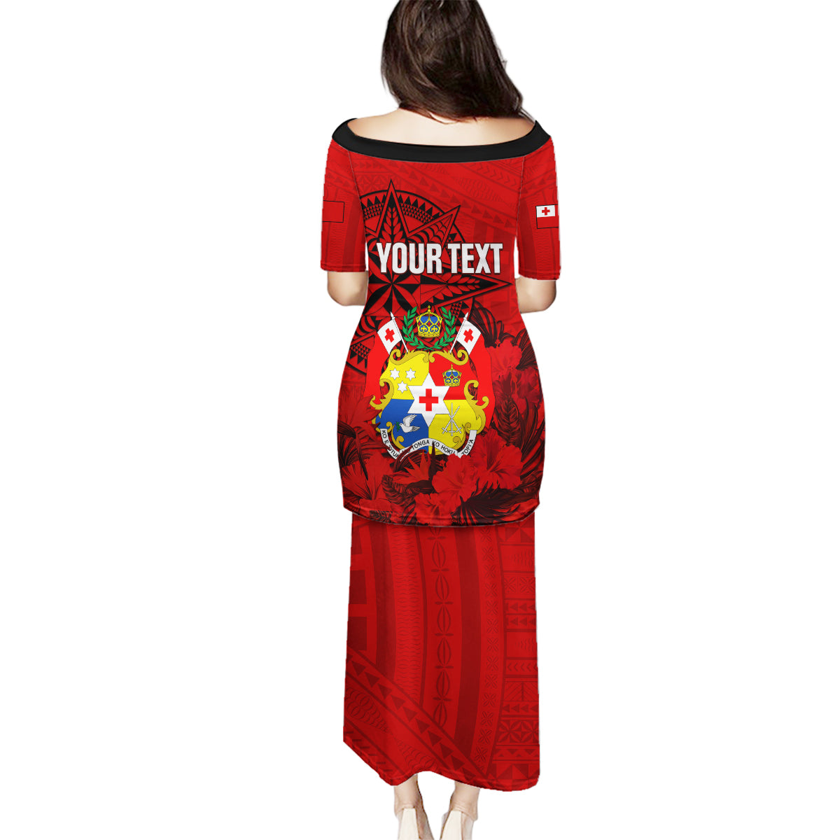 Personalized Tonga King Tupou I Day Family Matching Puletasi Dress and Hawaiian Shirt Tropical Flowers With Ngatu Pattern LT05 - Polynesian Pride