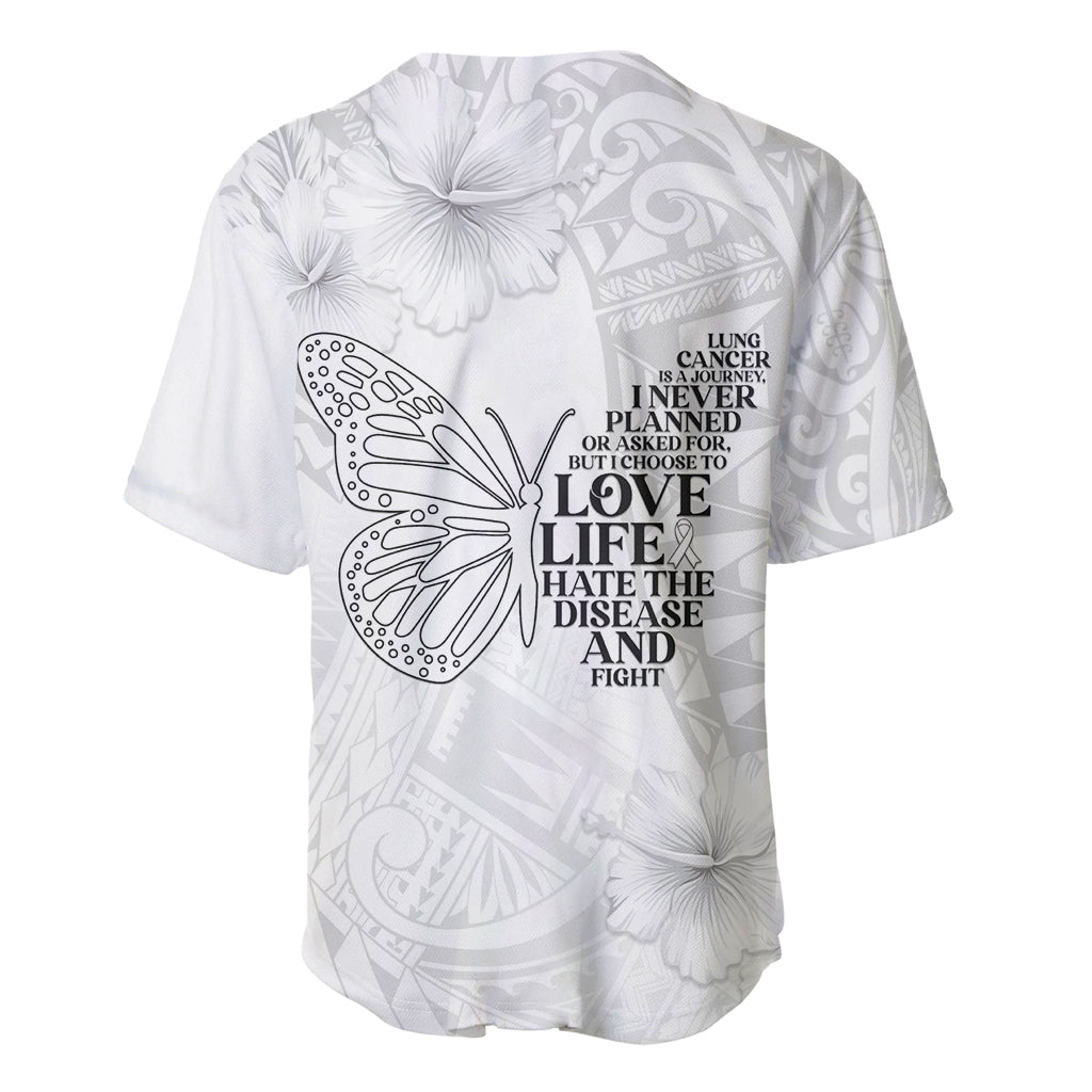 Lung Cancer Awareness Baseball Jersey Never Give Up Polynesian Style LT05 - Polynesian Pride
