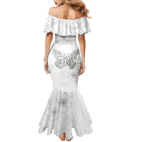 Lung Cancer Awareness Family Matching Mermaid Dress and Hawaiian Shirt Never Give Up Polynesian Style LT05 - Polynesian Pride