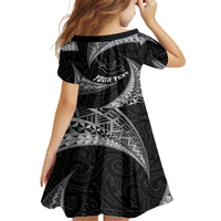 Personalised New Zealand Bungy Jumping Family Matching Off Shoulder Long Sleeve Dress and Hawaiian Shirt Maori Pattern LT05 - Polynesian Pride