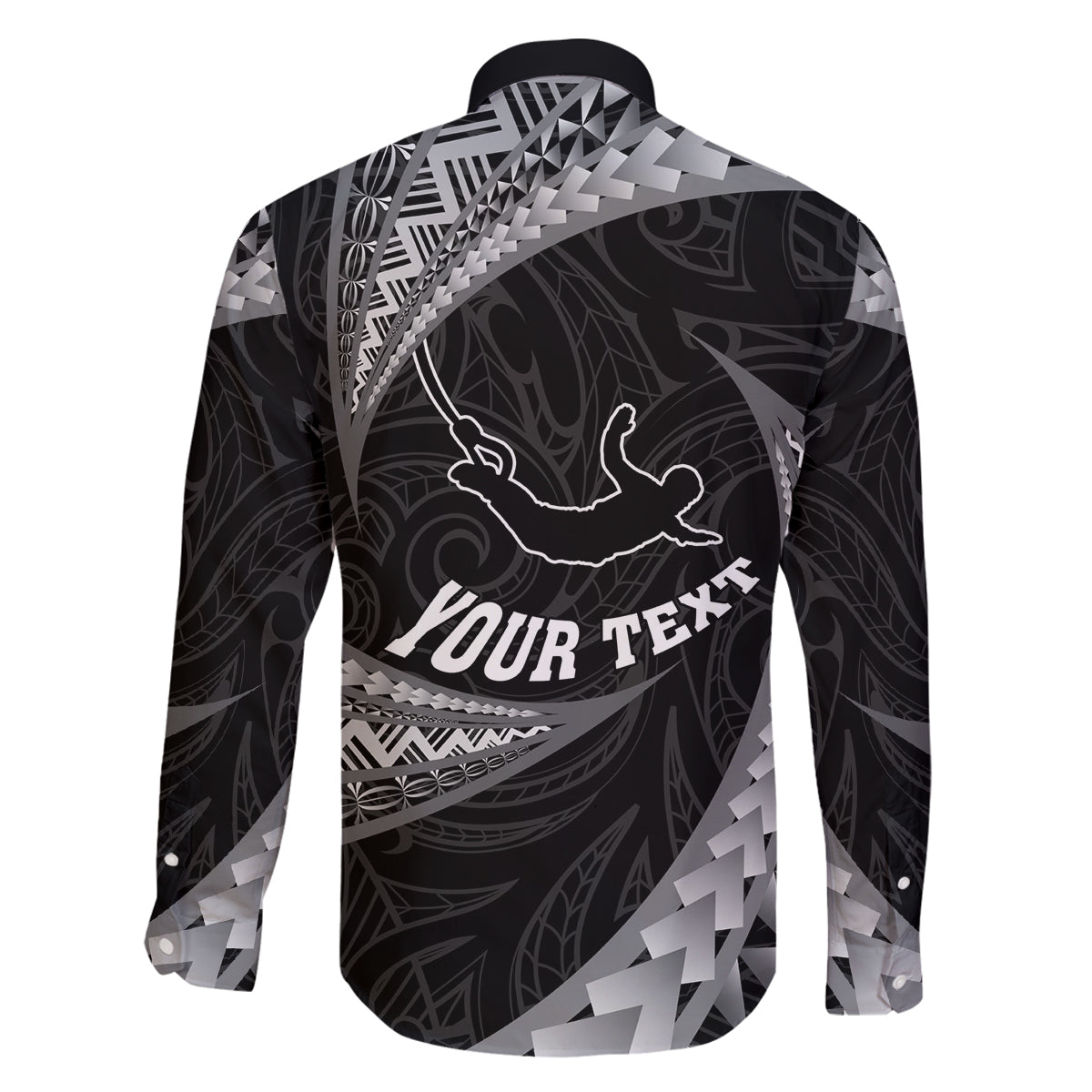 Personalised New Zealand Bungy Jumping Family Matching Off Shoulder Long Sleeve Dress and Hawaiian Shirt Maori Pattern LT05 - Polynesian Pride