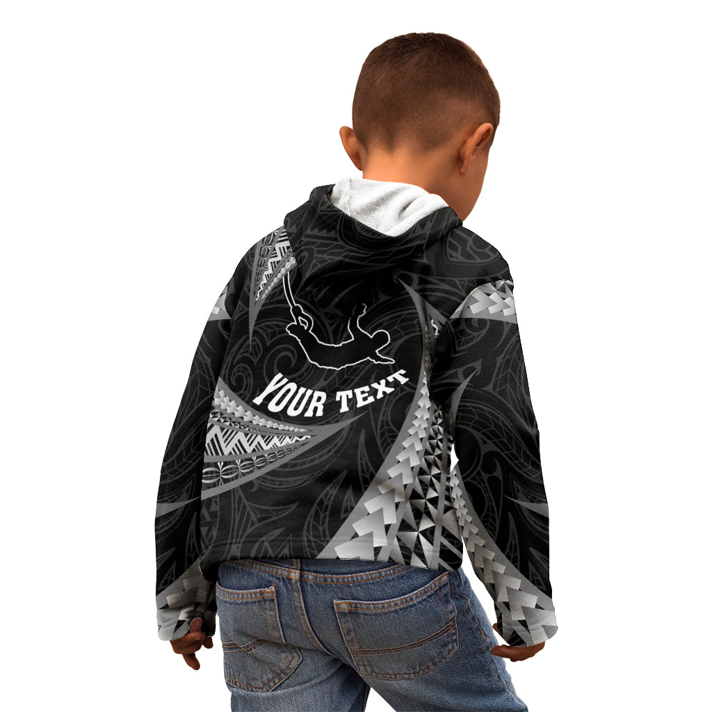 Personalised New Zealand Bungy Jumping Kid Hoodie Maori Pattern LT05 - Polynesian Pride