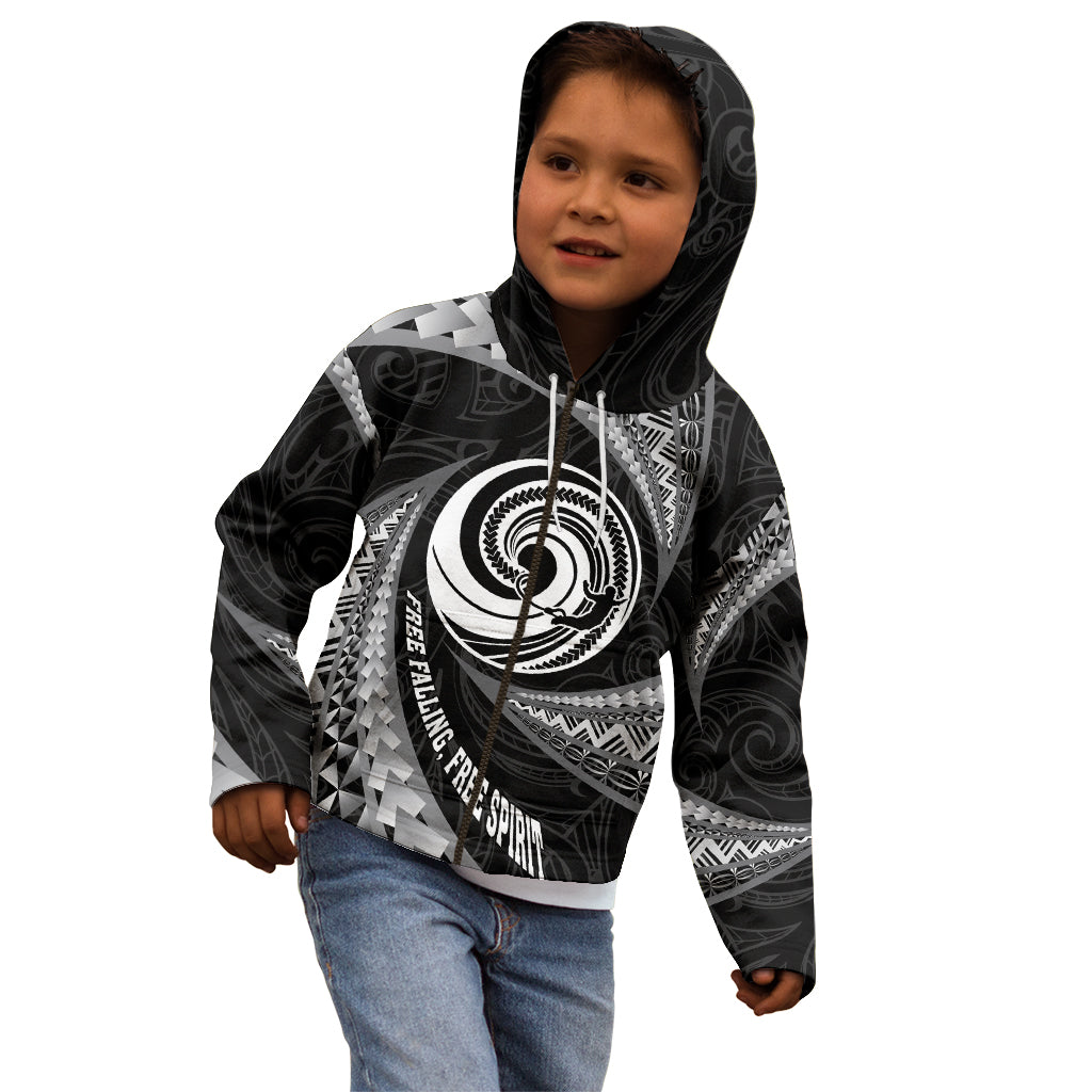 Personalised New Zealand Bungy Jumping Kid Hoodie Maori Pattern LT05 - Polynesian Pride