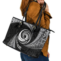 New Zealand Bungy Jumping Leather Tote Bag Maori Pattern LT05 - Polynesian Pride
