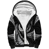 Personalised New Zealand Bungy Jumping Sherpa Hoodie Maori Pattern LT05 Unisex Black - Polynesian Pride