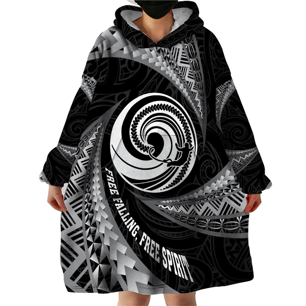 Personalised New Zealand Bungy Jumping Wearable Blanket Hoodie Maori Pattern LT05 - Polynesian Pride