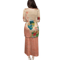 Hawaii Kauai Na Pali Coast Landscape Family Matching Puletasi and Hawaiian Shirt