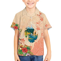 Hawaii Kauai Na Pali Coast Landscape Family Matching Summer Maxi Dress and Hawaiian Shirt