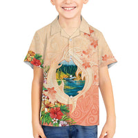 Hawaii Kauai Na Pali Coast Landscape Kid Hawaiian Shirt LT05 Kid Peach - Polynesian Pride