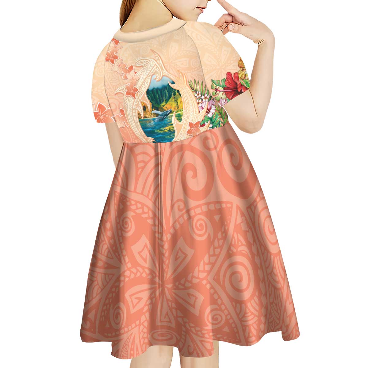 Hawaii Kauai Na Pali Coast Landscape Kid Short Sleeve Dress