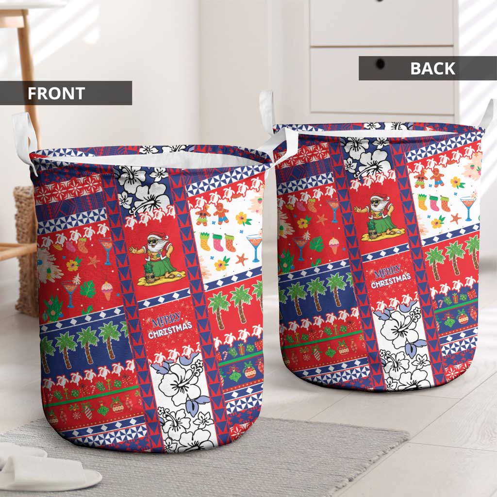 Wallis And Futuna Christmas Laundry Basket Festive Beach Vibes - Polynesian Pride