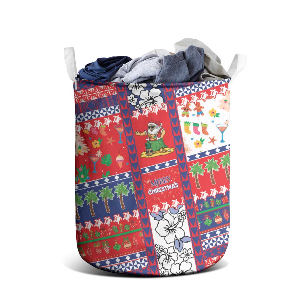 Wallis And Futuna Christmas Laundry Basket Festive Beach Vibes - Polynesian Pride