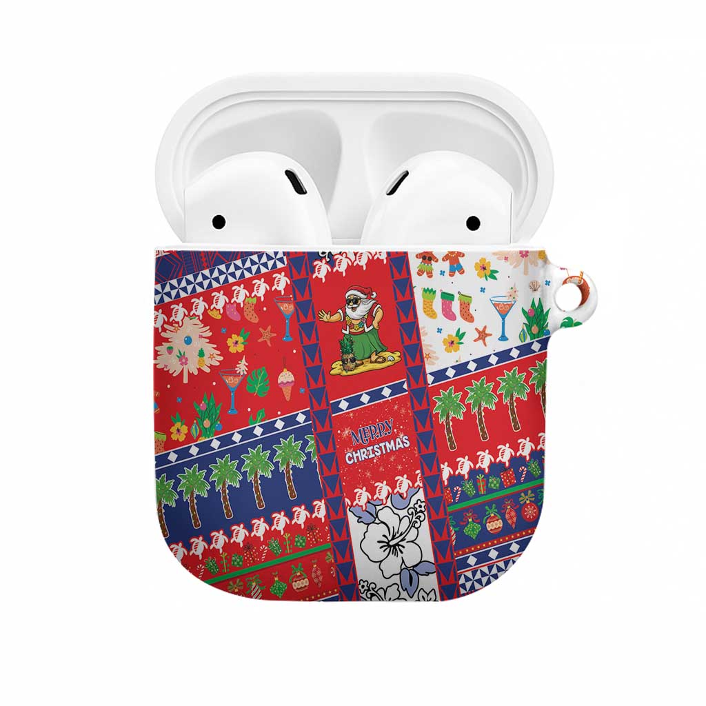 Wallis And Futuna Christmas AirPods Case Festive Beach Vibes - Polynesian Pride