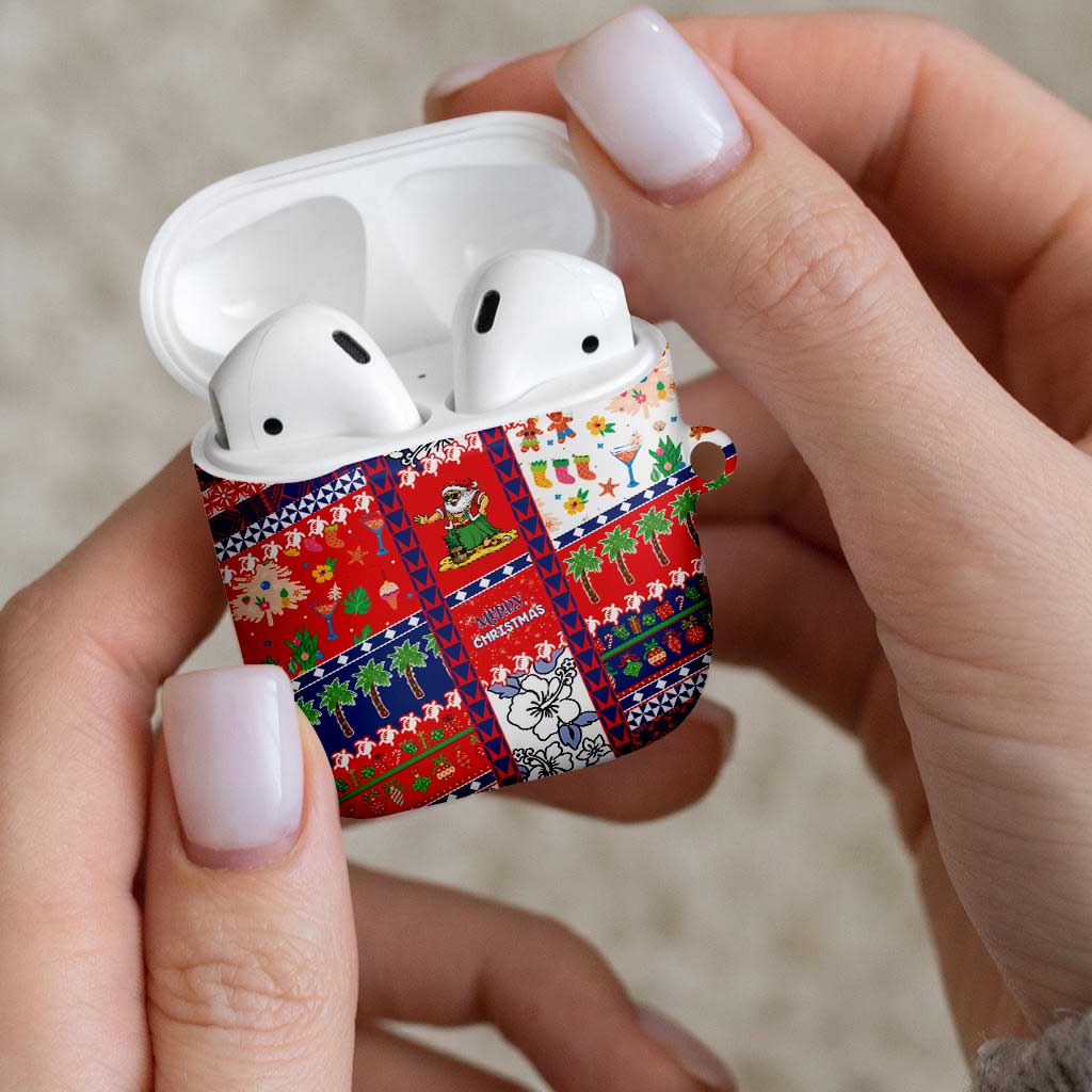 Wallis And Futuna Christmas AirPods Case Festive Beach Vibes - Polynesian Pride