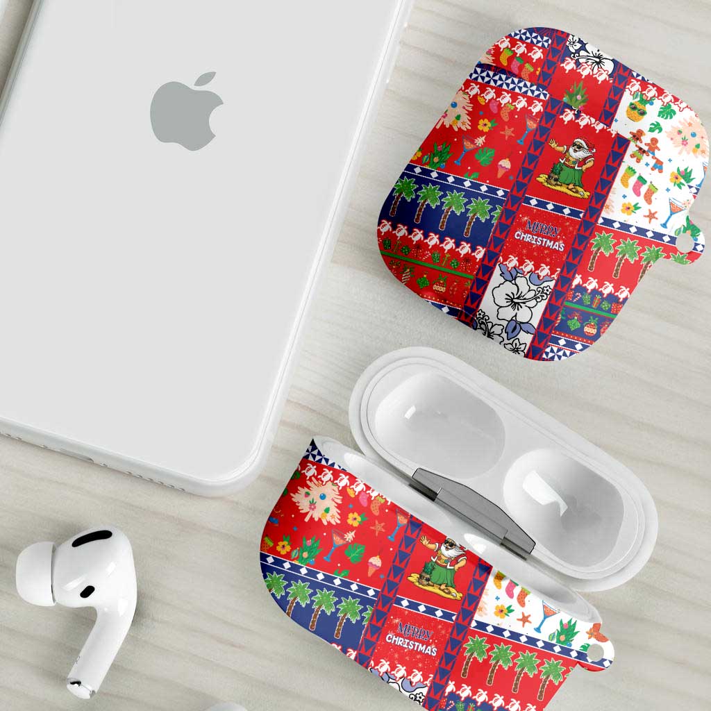 Wallis And Futuna Christmas AirPods Case Festive Beach Vibes - Polynesian Pride