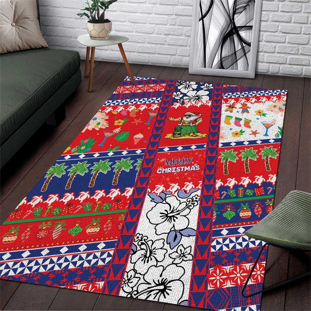 Wallis And Futuna Christmas Area Rug Festive Beach Vibes - Polynesian Pride