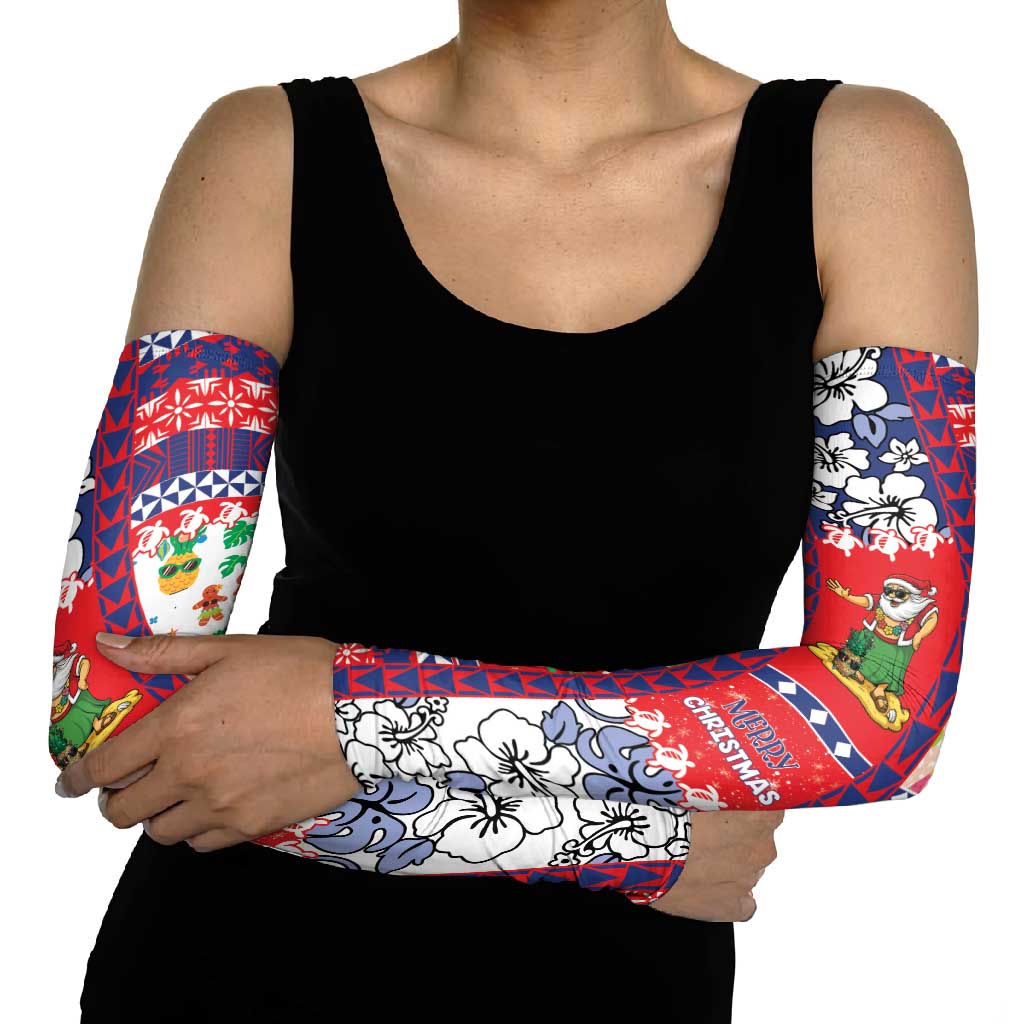 Wallis And Futuna Christmas Arm Sleeves Festive Beach Vibes - Polynesian Pride