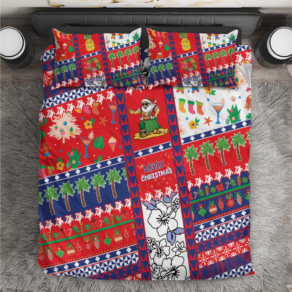 Wallis And Futuna Christmas Bedding Set Festive Beach Vibes - Polynesian Pride