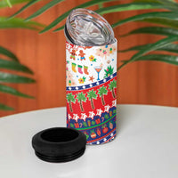 Wallis And Futuna Christmas 4 in 1 Can Cooler Tumbler Festive Beach Vibes - Polynesian Pride