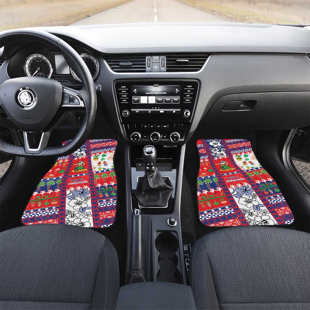 Wallis And Futuna Christmas Car Mats Festive Beach Vibes - Polynesian Pride