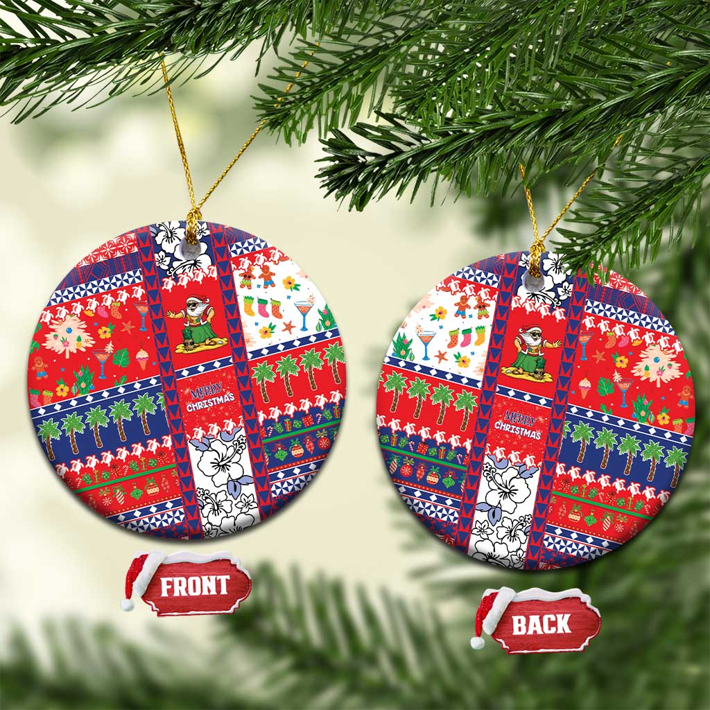 Wallis And Futuna Christmas Ceramic Ornament Festive Beach Vibes - Polynesian Pride