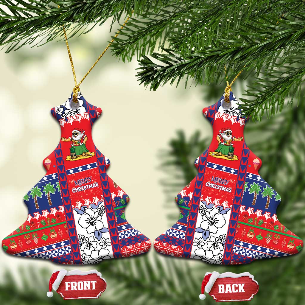 Wallis And Futuna Christmas Ceramic Ornament Festive Beach Vibes - Polynesian Pride