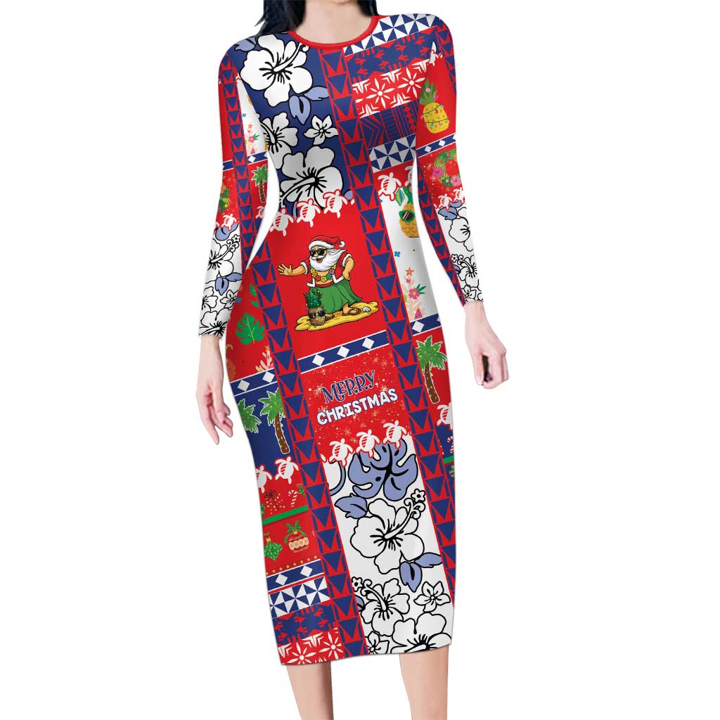 Wallis And Futuna Christmas Family Matching Long Sleeve Bodycon Dress and Hawaiian Shirt Festive Beach Vibes - Polynesian Pride