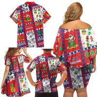 Wallis And Futuna Christmas Family Matching Off Shoulder Short Dress and Hawaiian Shirt Festive Beach Vibes - Polynesian Pride