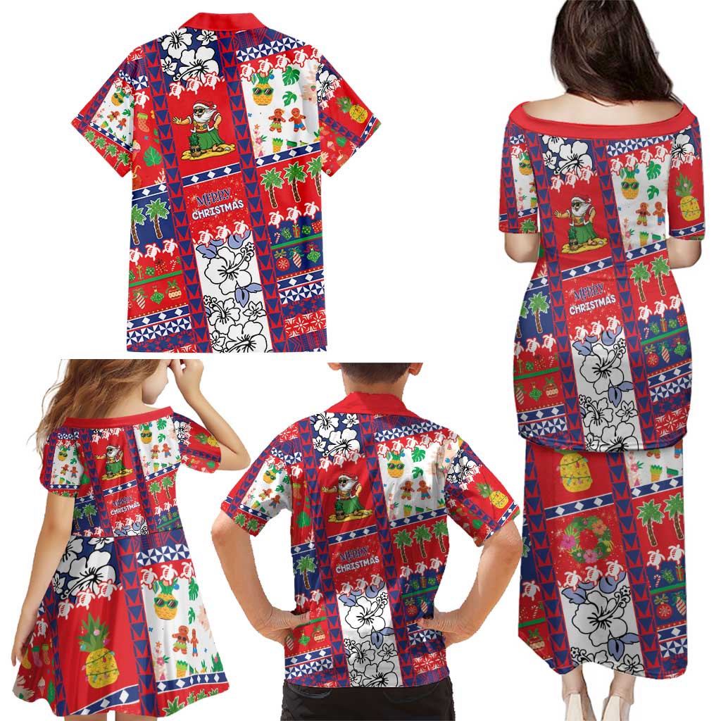 Wallis And Futuna Christmas Family Matching Puletasi and Hawaiian Shirt Festive Beach Vibes - Polynesian Pride