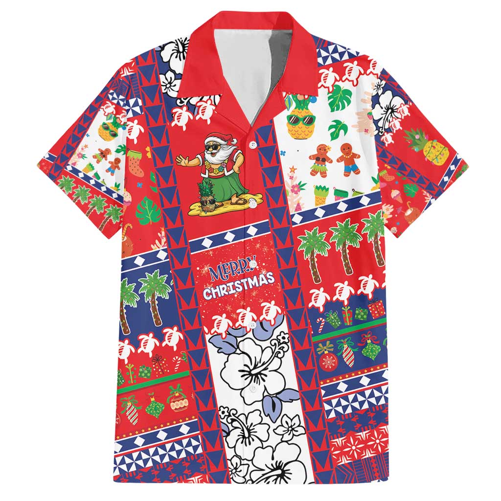 Wallis And Futuna Christmas Family Matching Short Sleeve Bodycon Dress and Hawaiian Shirt Festive Beach Vibes - Polynesian Pride