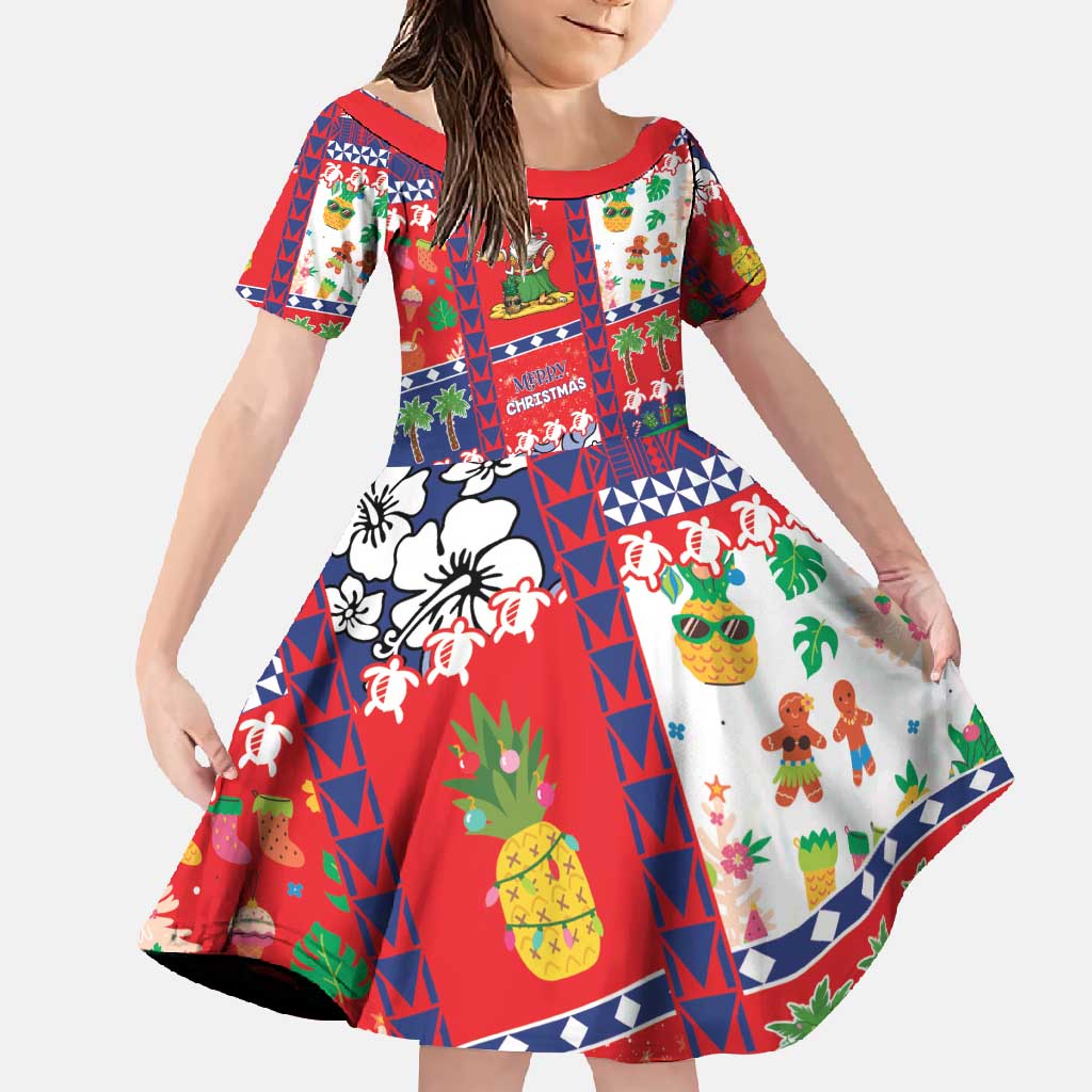 Wallis And Futuna Christmas Family Matching Tank Maxi Dress and Hawaiian Shirt Festive Beach Vibes - Polynesian Pride