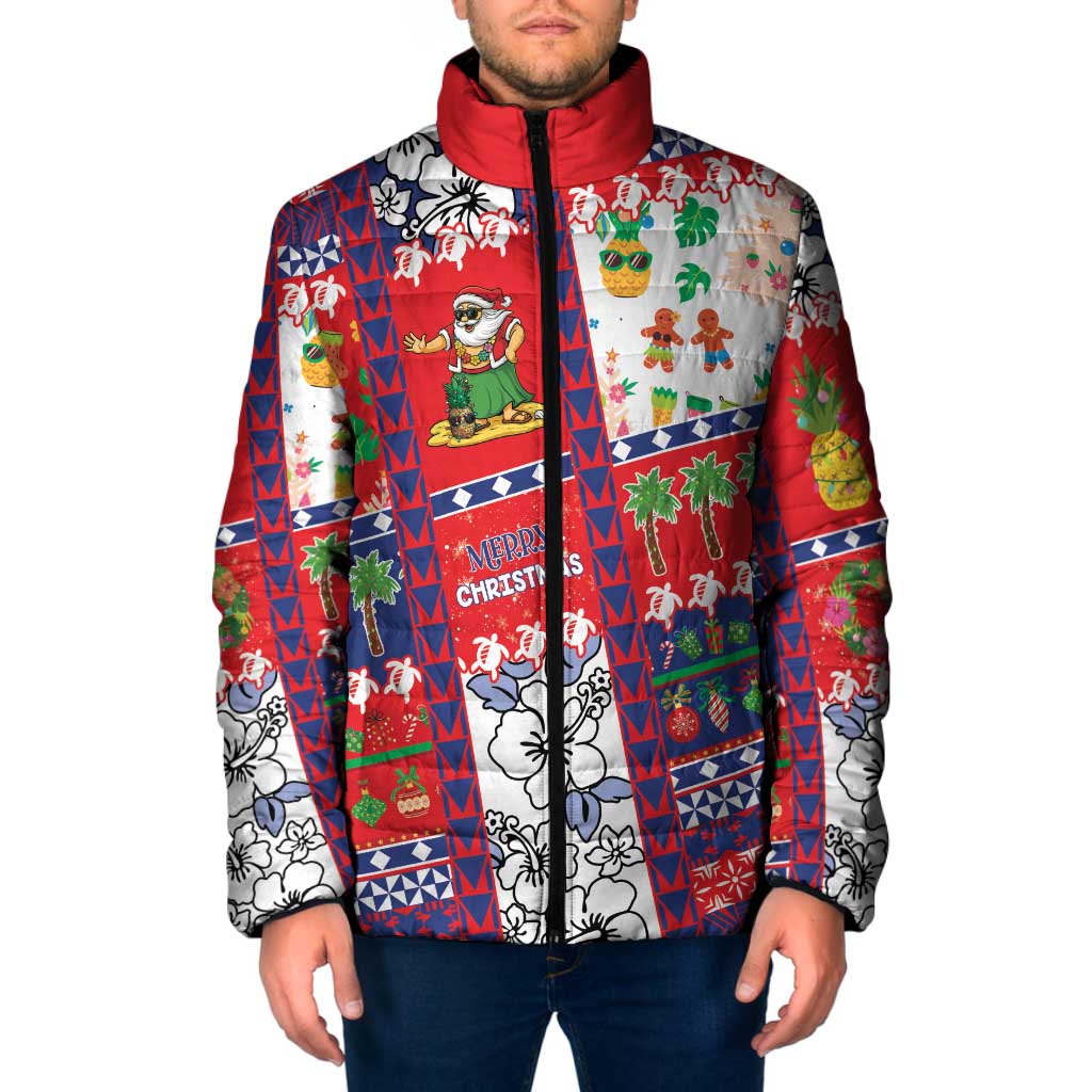 Wallis And Futuna Christmas Padded Jacket Festive Beach Vibes - Polynesian Pride