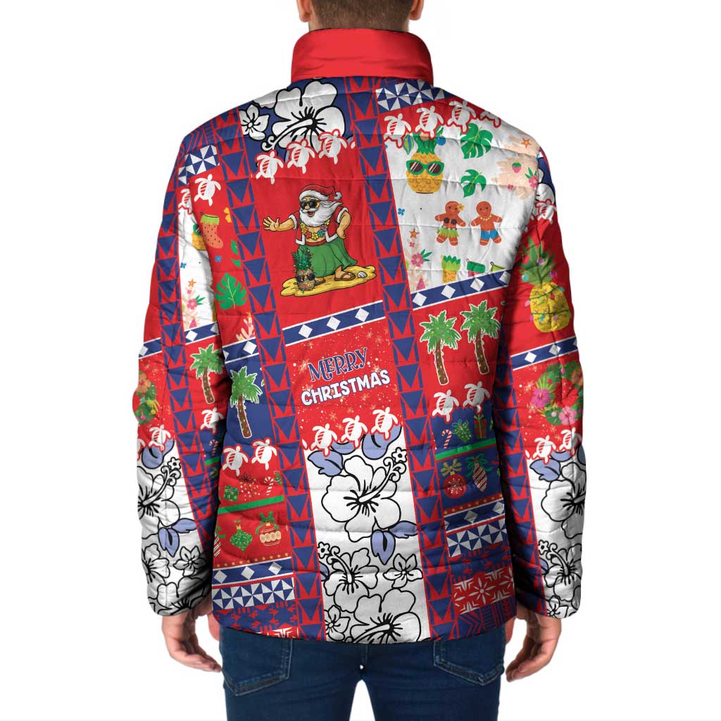Wallis And Futuna Christmas Padded Jacket Festive Beach Vibes - Polynesian Pride