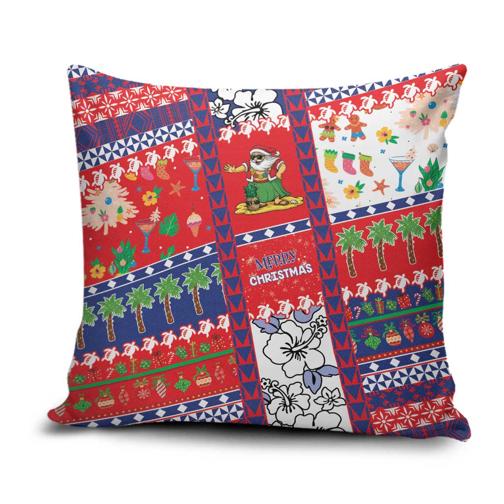 Wallis And Futuna Christmas Pillow Cover Festive Beach Vibes - Polynesian Pride
