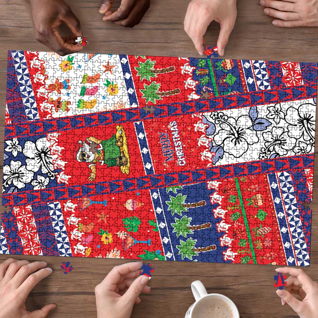 Wallis And Futuna Christmas Puzzle Festive Beach Vibes - Polynesian Pride