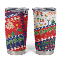Wallis And Futuna Christmas Tumbler Cup Festive Beach Vibes - Polynesian Pride