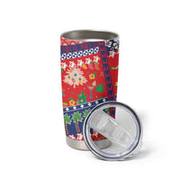 Wallis And Futuna Christmas Tumbler Cup Festive Beach Vibes - Polynesian Pride