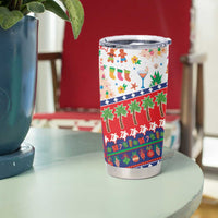 Wallis And Futuna Christmas Tumbler Cup Festive Beach Vibes - Polynesian Pride