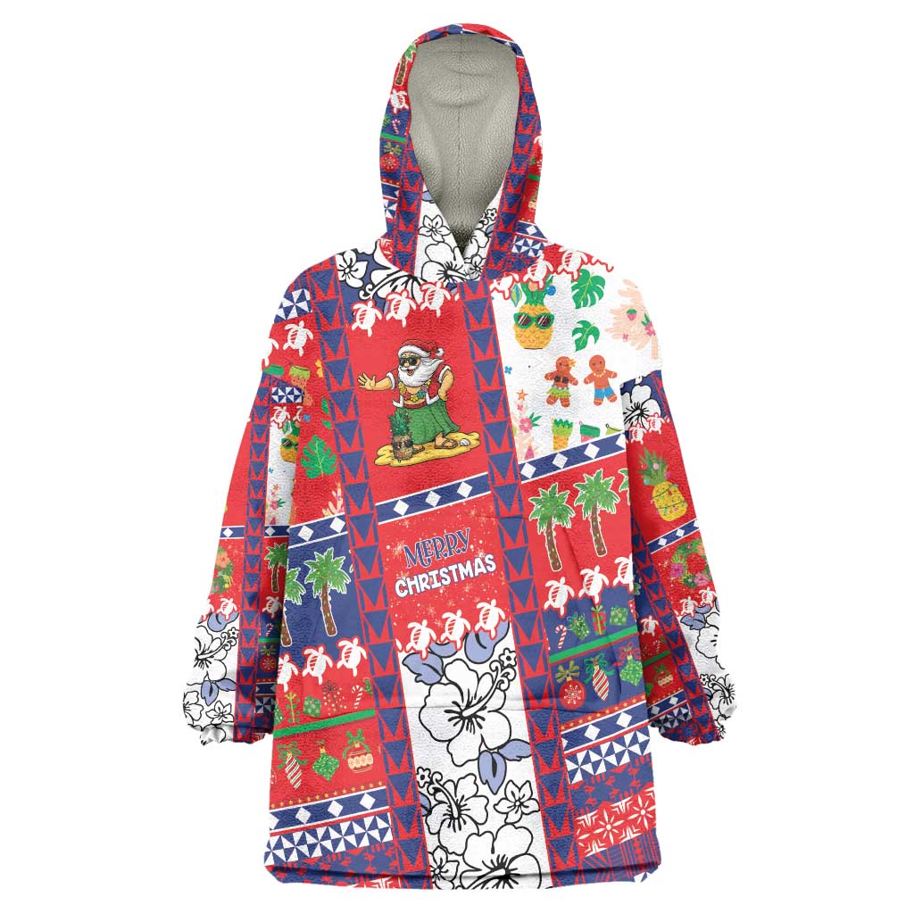 Wallis And Futuna Christmas Wearable Blanket Hoodie Festive Beach Vibes - Polynesian Pride