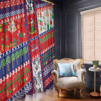 Wallis And Futuna Christmas Window Curtain Festive Beach Vibes - Polynesian Pride