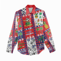 Wallis And Futuna Christmas Women Casual Shirt Festive Beach Vibes - Polynesian Pride