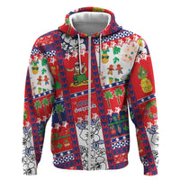 Wallis And Futuna Christmas Zip Hoodie Festive Beach Vibes - Polynesian Pride