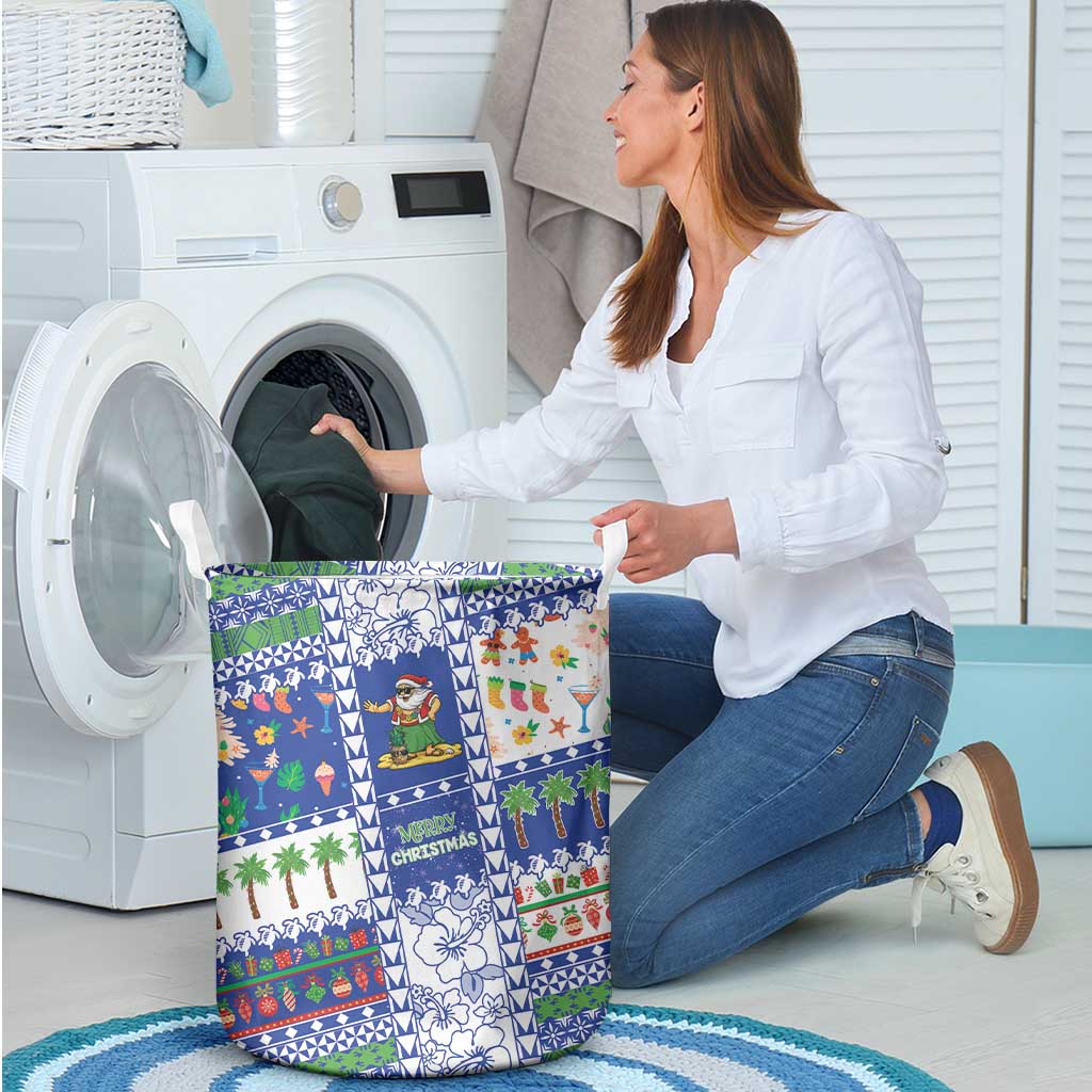 Northern Mariana Islands Christmas Laundry Basket Festive Beach Vibes - Polynesian Pride