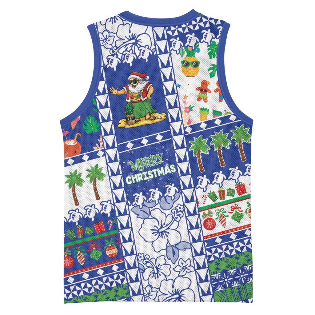 Northern Mariana Islands Christmas Basketball Jersey Festive Beach Vibes - Polynesian Pride