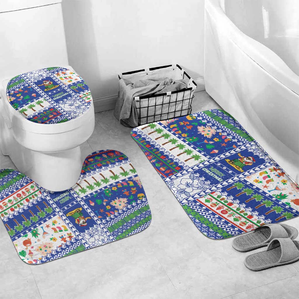 Northern Mariana Islands Christmas Bathroom Set Festive Beach Vibes - Polynesian Pride