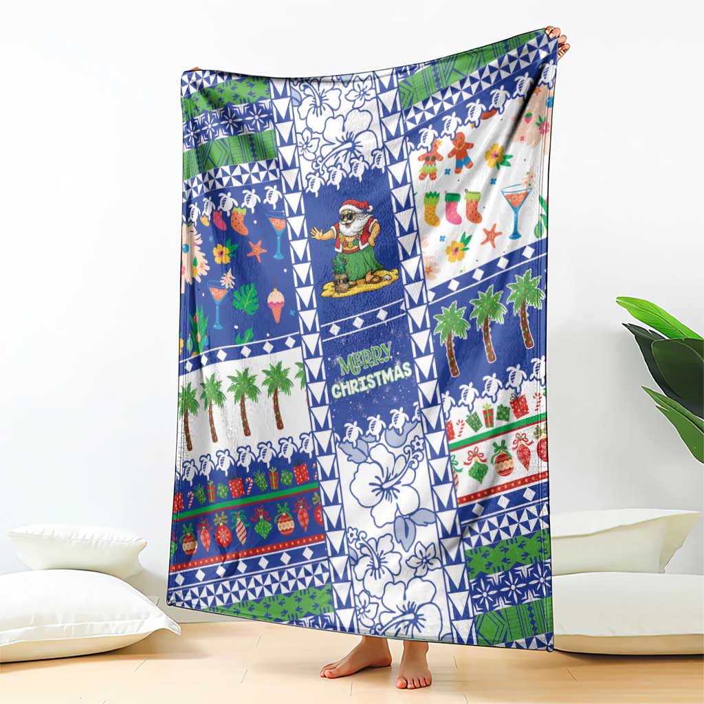 Northern Mariana Islands Christmas Blanket Festive Beach Vibes - Polynesian Pride