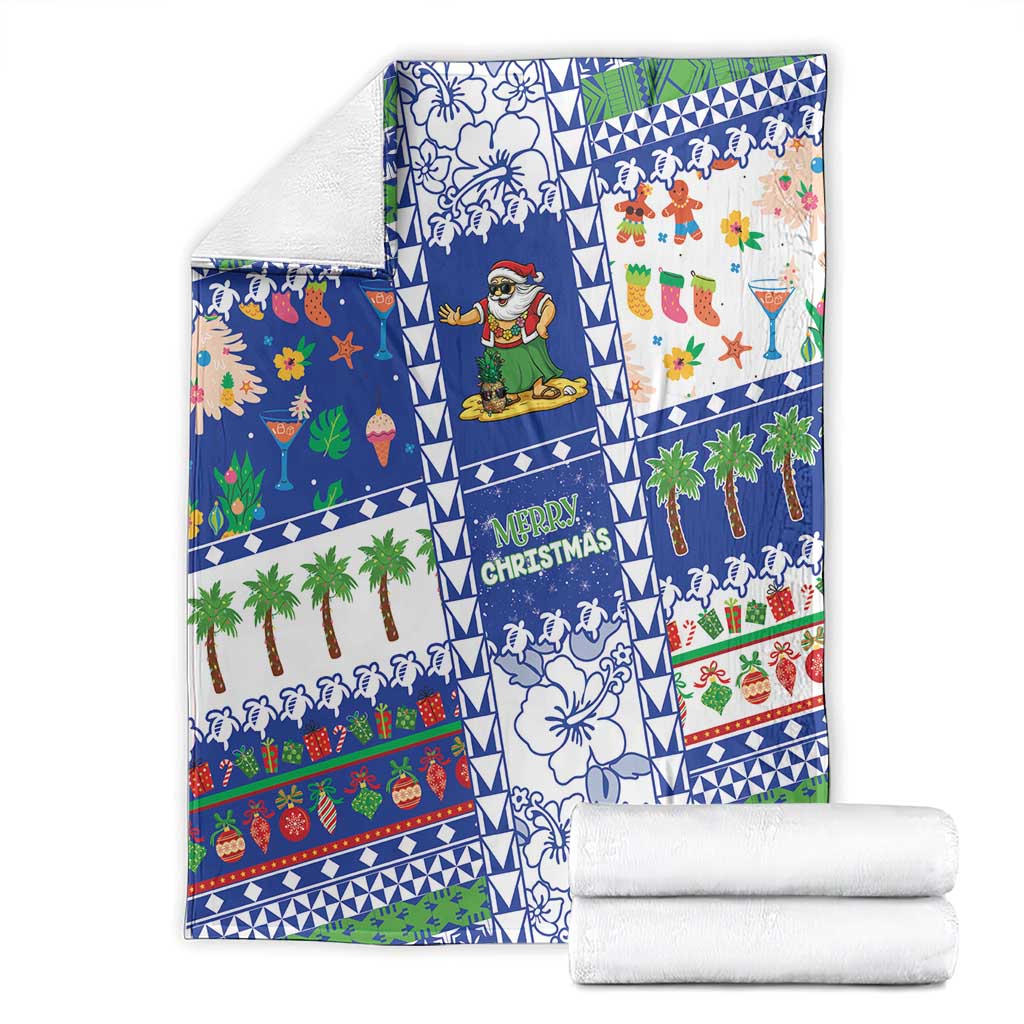 Northern Mariana Islands Christmas Blanket Festive Beach Vibes - Polynesian Pride