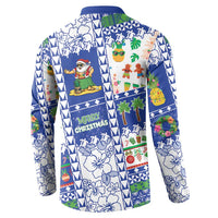 Northern Mariana Islands Christmas Button Sweatshirt Festive Beach Vibes - Polynesian Pride