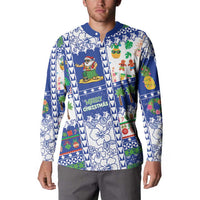 Northern Mariana Islands Christmas Button Sweatshirt Festive Beach Vibes - Polynesian Pride