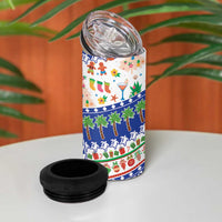 Northern Mariana Islands Christmas 4 in 1 Can Cooler Tumbler Festive Beach Vibes - Polynesian Pride